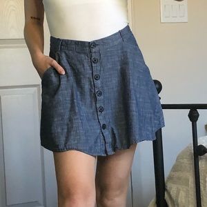 Cotton Denim Chambray Skirt size M